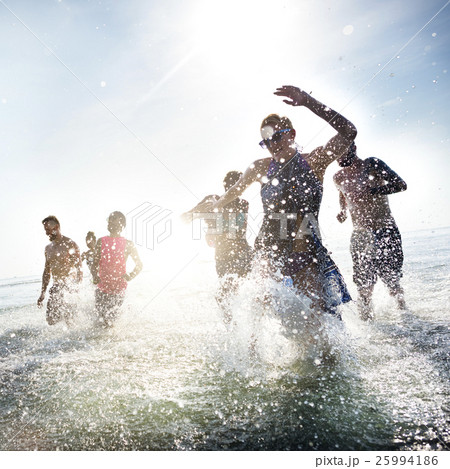 Diverse Young People Fun Beach Concept 25994186