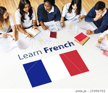 Learn French Language Online Education Concept 25994703