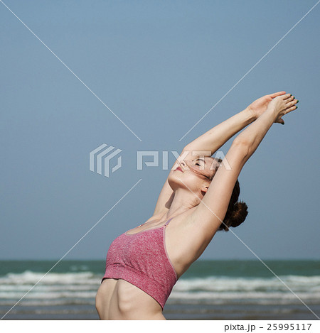 Yoga Exercise Stretching Meditation Concentration Summer Concept 25995117