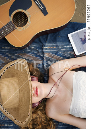 Beach Summer Holiday Vacation Traveling Relaxation Concept Beach Summer Holiday Vacation Traveling Relaxation Concept 25995262