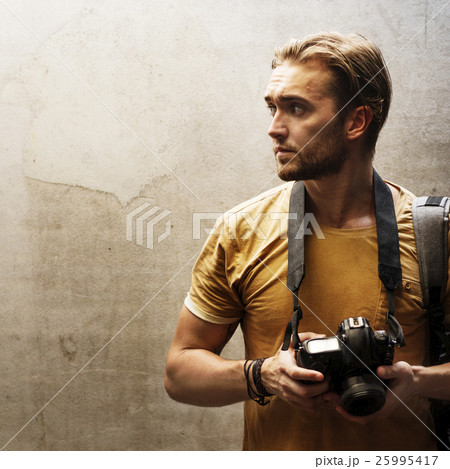 Photographer Camera DSLR Shooting Journalist Concept 25995417