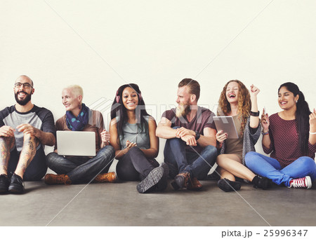 Diverse People Friendship Digital Device Connection Concept 25996347