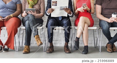 Diverse Group of People Community Togetherness Technology Sitting Concept Diverse Group of People Community Togetherness Technology Sitting Concept 25996889