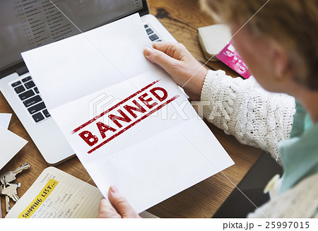 Delayed Banned Cancelled Denied Stamp Label Mark Concept 25997015