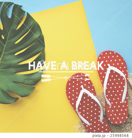 Summer Break Lifestyle Flipflop Vacation Words Concept 25998568
