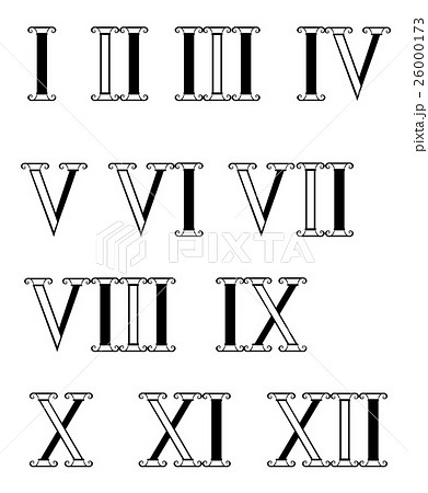 Contour Roman numerals Contour Roman numerals 26000173