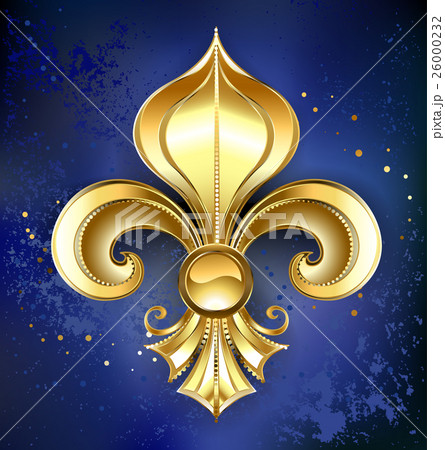 Gold Fleur-de-lis on a blue background Gold Fleur-de-lis on a blue background 26000232