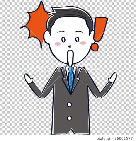 Cute refreshing businessman line drawing short hair black hairstyle surprised Cute refreshing businessman line drawing short hair black hairstyle surprised 26001577