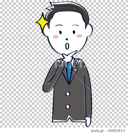 Cute refreshing businessman line drawing short hair black hair upper body impression Cute refreshing businessman line drawing short hair black hair upper body impression 26001613