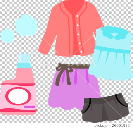 女性用の洋服と洗濯洗剤 26001953