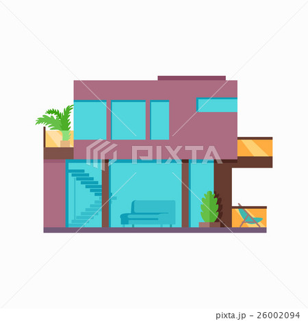 Happy House with Terrace Banner Poster Template. Happy House with Terrace Banner Poster Template. 26002094