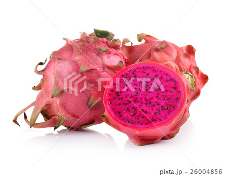 dragon fruit on white background dragon fruit on white background 26004856