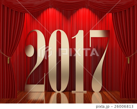 New year 2017,3d rendering of 2017 on stage 26006813