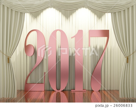 New year 2017,3d rendering of 2017 on stage 26006833