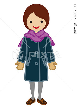 コートを着た女子高生 冬服のイラスト素材