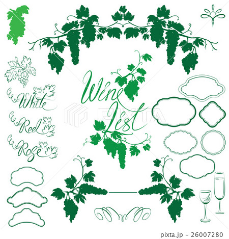 Set of Grapes silhouettes, frames 26007280