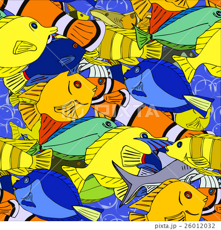 Seamless pattern Tropical fish 26012032