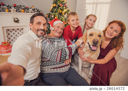Happy family making selfie on holiday 26014572