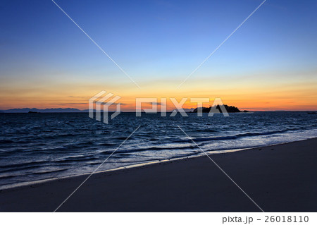 Scenic view of beautiful dawn at the sea. Scenic view of beautiful dawn at the sea. 26018110