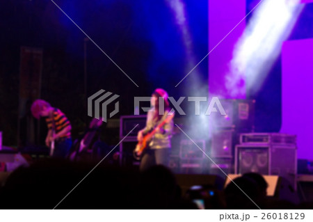 Guitarist of girl band perform on stage. Guitarist of girl band perform on stage. 26018129