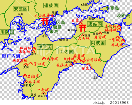 Iyo Country Map Muromachi Period Late Stock Illustration