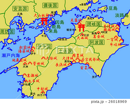 伊予国　地図　室町時代後期 26018969