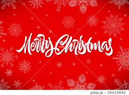 Merry Christmas calligraphic hand drawn lettering 26019092