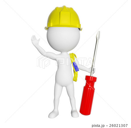 3D cartoon character engineer greeting  26021307