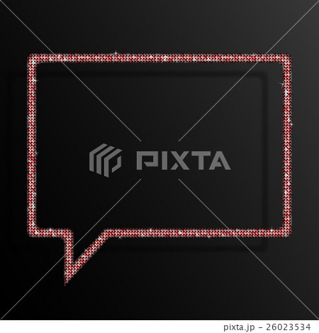 Frame Red Sequins Speech Bubble. Sparkle, Stars. Frame Red Sequins Speech Bubble. Sparkle, Stars. 26023534