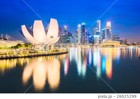 Singapore city skyline and view of Marina Bay Singapore city skyline and view of Marina Bay 26025299
