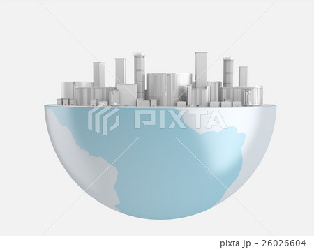 white city on globe.3D rendering. 26026604