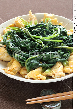 空芯菜の炒め物と卵焼き 空芯菜の炒め物と卵焼き 26031373