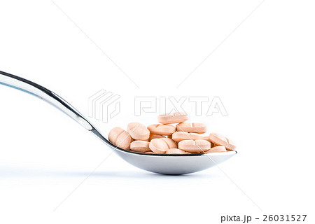 Capsules in silver spoon, Healthcare and Medicine 26031527