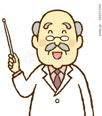 シニア 博士 医師 指し棒のイラスト素材