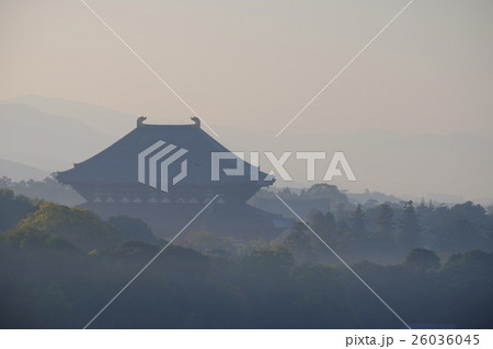 東大寺の朝霞(奈良市奈良阪町) 東大寺の朝霞(奈良市奈良阪町) 26036045
