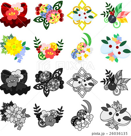 年賀状など、お正月用にも使える、可愛くてお洒落な和風のアクセサリーアイコンです。 年賀状など、お正月用にも使える、可愛くてお洒落な和風のアクセサリーアイコンです。 26036135