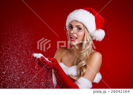 Portrait of beautiful sexy girl wearing santa Portrait of beautiful sexy girl wearing santa 26042164