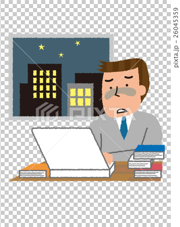 Male employees working overtime 26045359