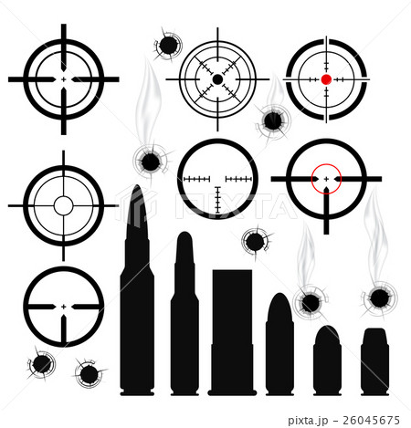 Crosshairs Gun Sights Bullet Cartridges のイラスト素材