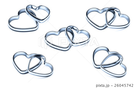 ハートのペアリング　銀色 26045742