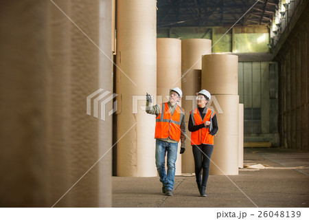 Paper mill factory workers Paper mill factory workers 26048139