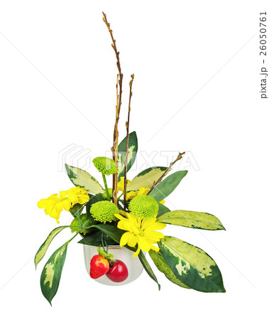 Bouquet from flowers, berries and pussy willows branches. Bouquet from flowers, berries and pussy willows branches. 26050761