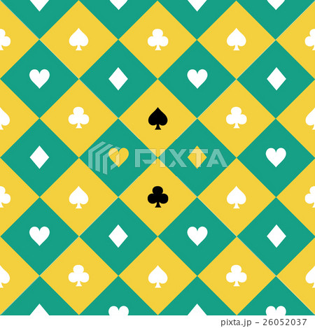 Card Suits Yellow Green Chess Board Background 26052037