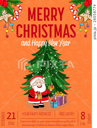 Merry Christmas Poster for Holiday Party Promo 26058774