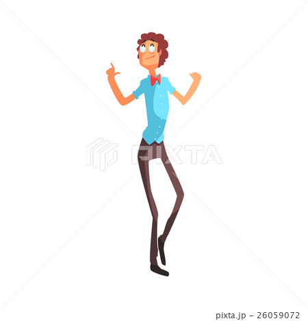 Flamboyant Know-it-all Guy Character In Blue Vest Flamboyant Know-it-all Guy Character In Blue Vest 26059072