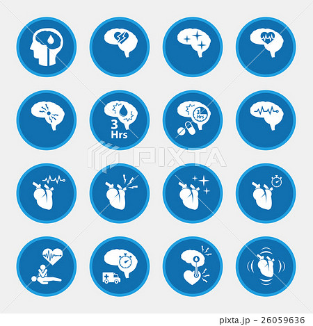 icon set of  stroke disease for infographic 26059636