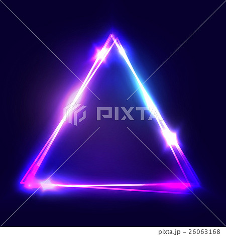 Neon Sign Triangle Background のイラスト素材