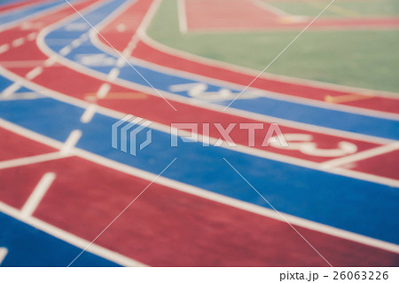 Running track with numbers from 1 to 3. Running track with numbers from 1 to 3. 26063226