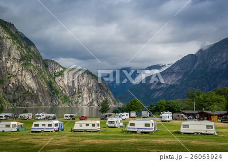 Nice camping at the fjord of Norway Nice camping at the fjord of Norway 26063924