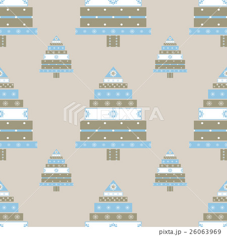 Christmas tree gifts seamless pattern. Christmas tree gifts seamless pattern. 26063969